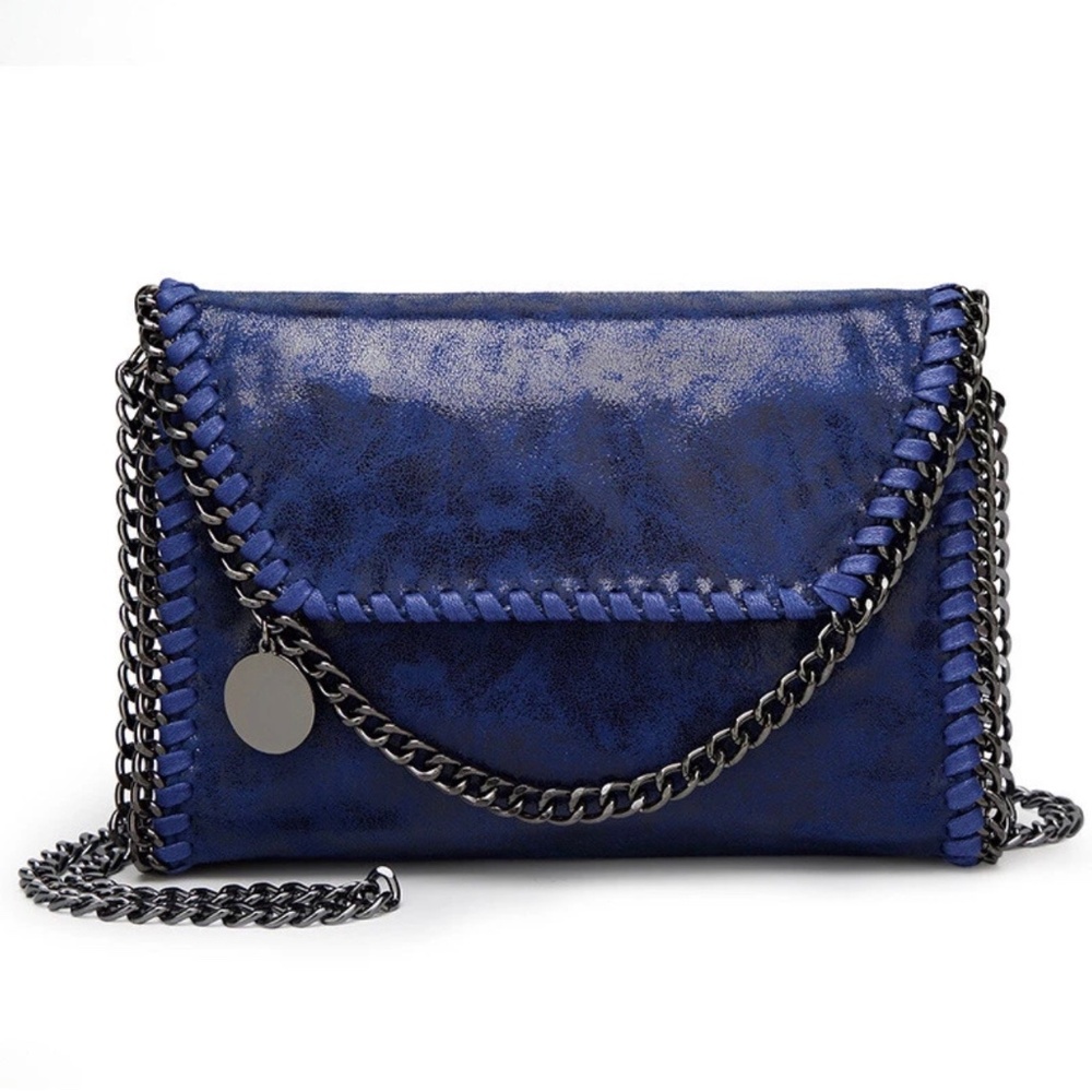 💙 Elegant Blue Chain Mersi Vegan Crossbody Bag